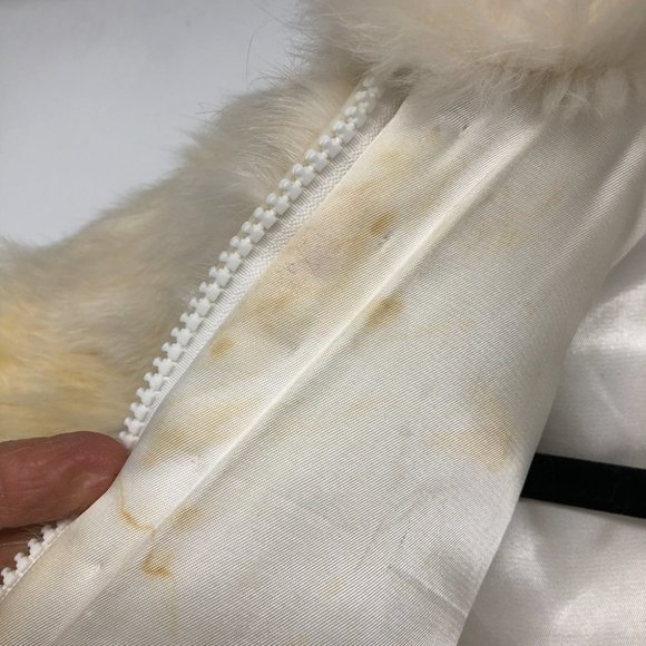 Niki Ivory Off White Vintage Genuine Rabbit Fur Coat kids size 4 - Picture 10 of 16